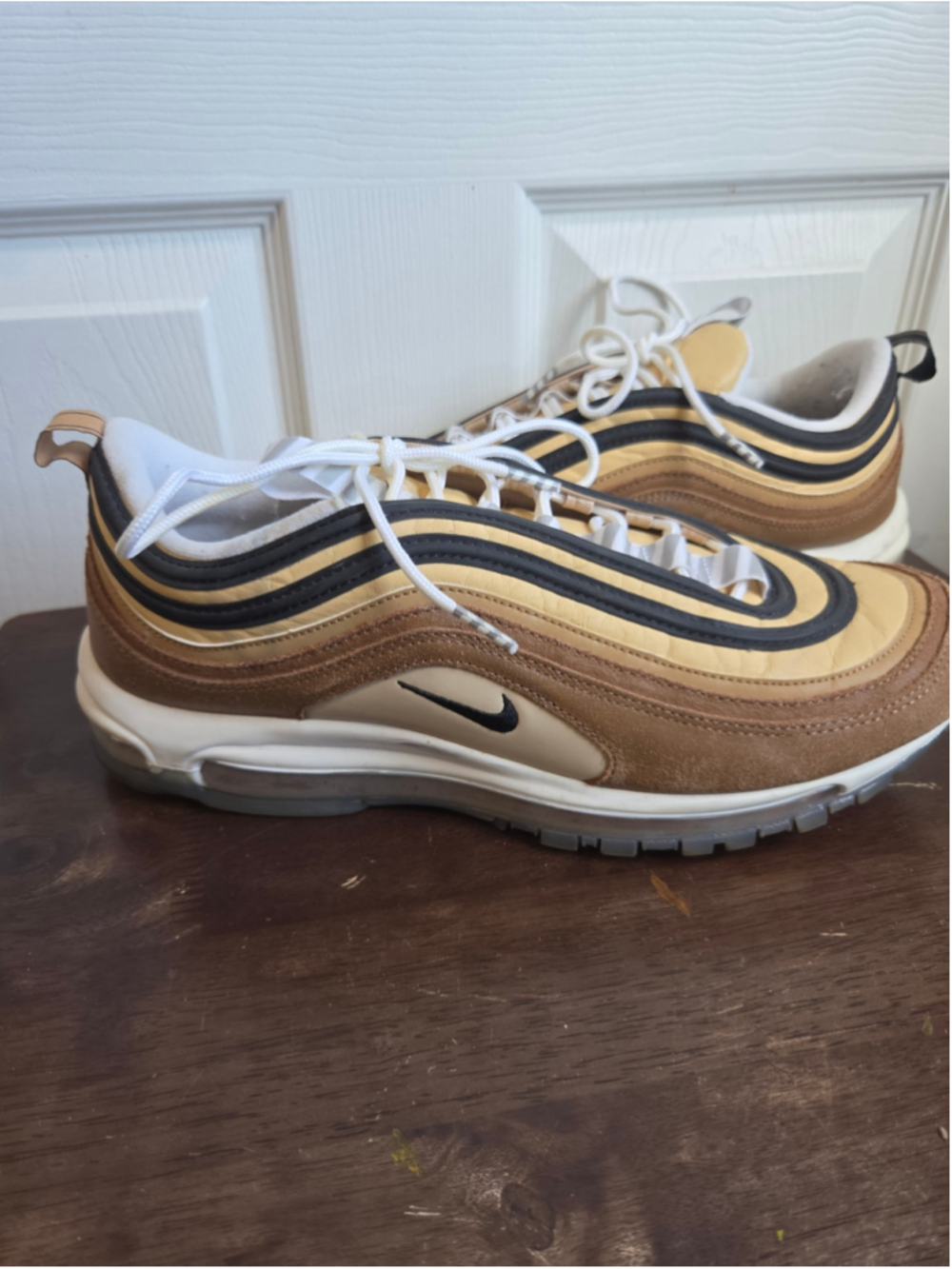 Men's Nike Air Max 97 Sneakers Brown Yellow Size 13